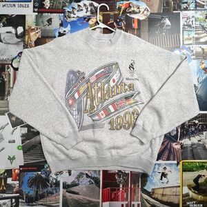 Heritage Atlanta 1996 Olympic Games Sweatshirt Mens Large Gray Crewneck Vintage
